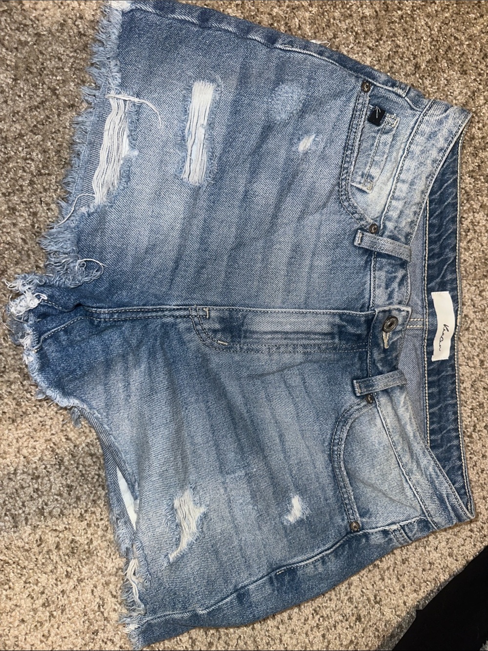 KanCan Faded Blue Ripped Denim Cutoff Shorts